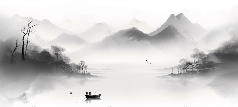 中国风水墨意境山水装饰画,插画/手绘图,插画/手绘图库,插画/手绘图下载,插画/手绘